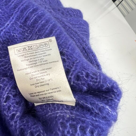 La Maille Sézane XS Cable Knit Sweater In Blue Mohair & Wool XS - Picture 13 of 13